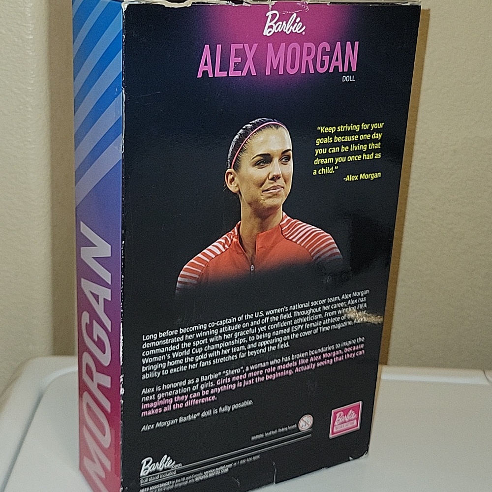 Barbie Alex Morgan Soccer Doll - White, Blue & Pink Accents - Picture 2 of 8